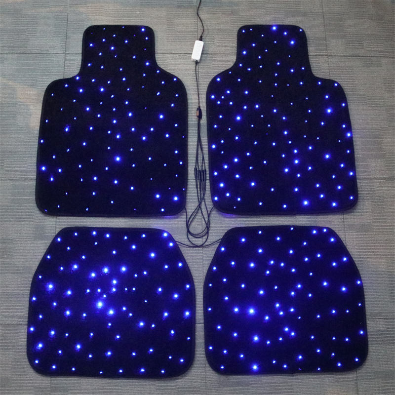 Customized LED Fiber Optic Car Mat Rugs for Car Floor 4pcs/set Headliner Starlight Kit