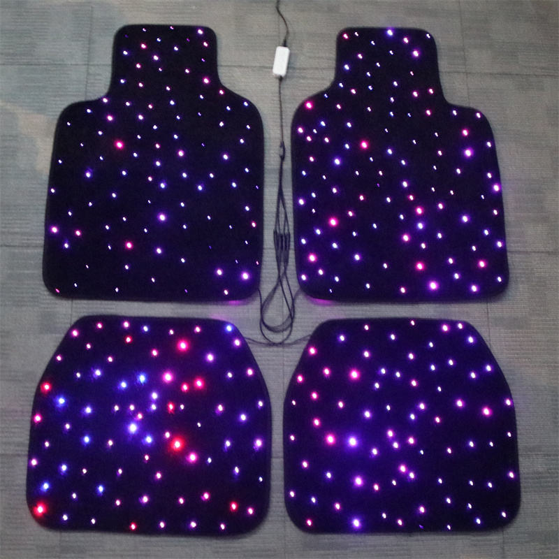 Customized LED Fiber Optic Car Mat Rugs for Car Floor 4pcs/set Headliner Starlight Kit