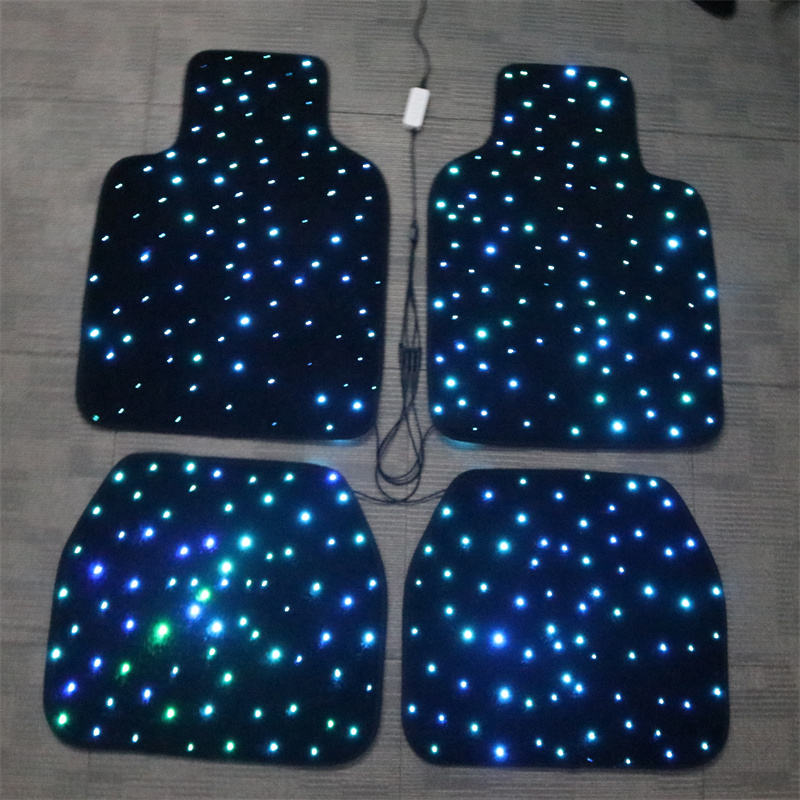 Customized LED Fiber Optic Car Mat Rugs for Car Floor 4pcs/set Headliner Starlight Kit