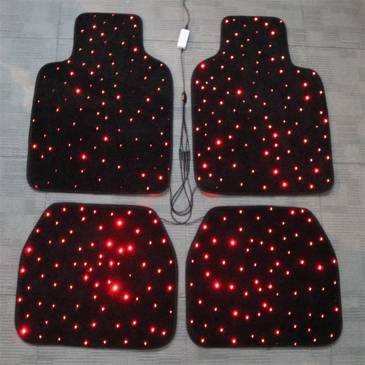 Customized LED Fiber Optic Car Mat Rugs for Car Floor 4pcs/set Headliner Starlight Kit